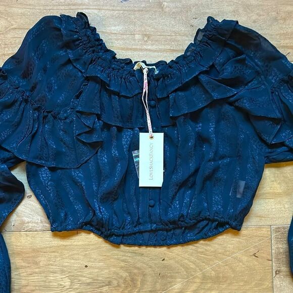 LOVESHACKFANCY gothic romance ruffle top - Picture 1 of 10
